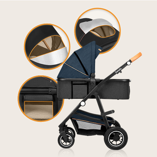 Lionelo Cama Grey Graphite — przyczepka rowerowa z funkcją wózka spacerowego